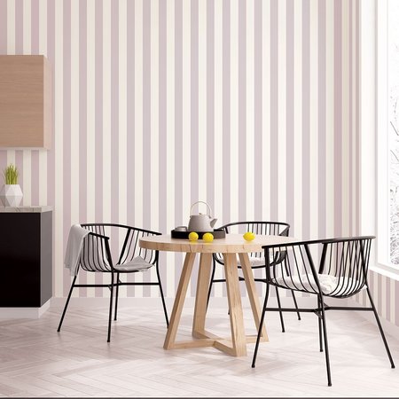 Manhattan Comfort Nancy, Vinyl Awning Stripe Wallpaper, 205 In X 33 Ft = 56 Sq Ft Nancy